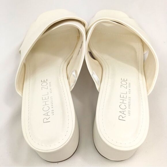 Rachel Zoe GARLAND Creamy White Crisscross Strap Open Toe Heeled Slide Sandals - Picture 9 of 13